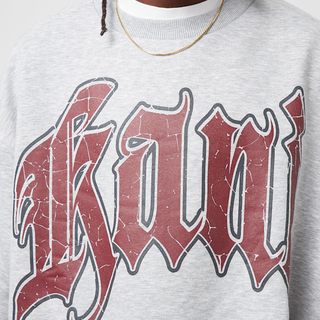 KARL KANI INSIDE OUT CREW KM244-003-2-GREY MELANGE Γκρί