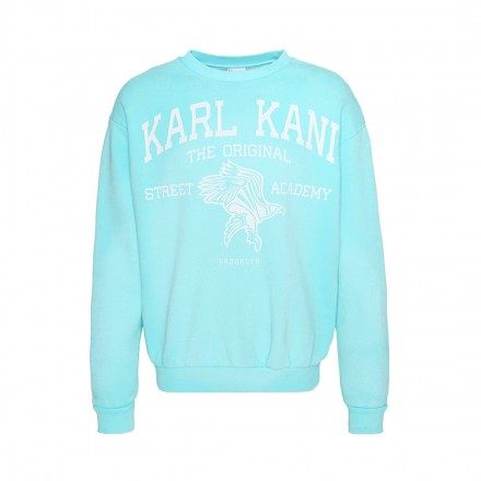 KARL KANI STREET ACADEMY WASHED OS CREW KM243-004-1-LIGHT BLUE Σιελ