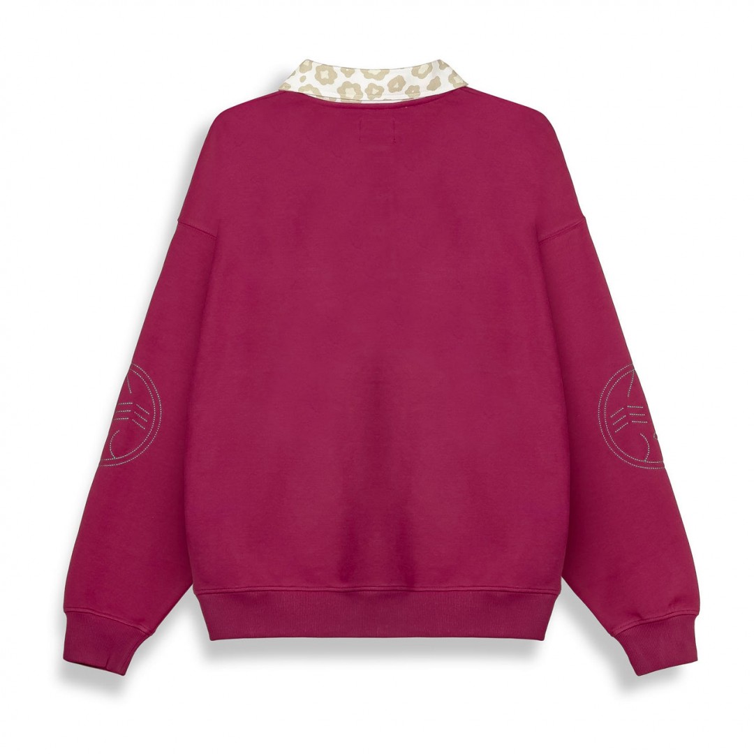 GRIMEY ROYAL PAW PIQUE POLO SWEATSHIRT GPSW648-WNE Μπορντό