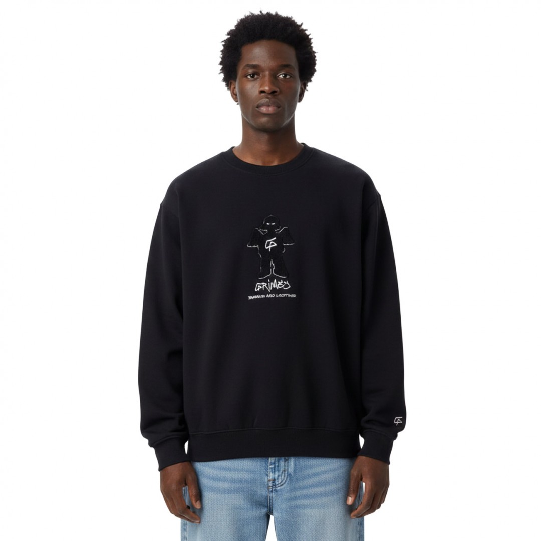 GRIMEY THE SHELTER BOXY VINTAGE CREWNECK GSW633-BLK Μαύρο