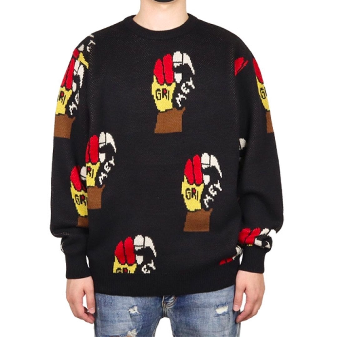 GRIMEY VOODOO CHILD THE WE SHALL KNIT SWEATER GKSW617-BLK Μαύρο