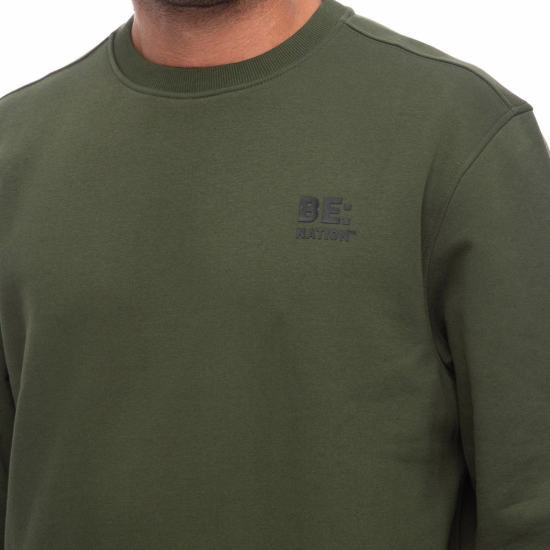 BE:NATION LOGO CREW NECK 06302308-13B Κhaki