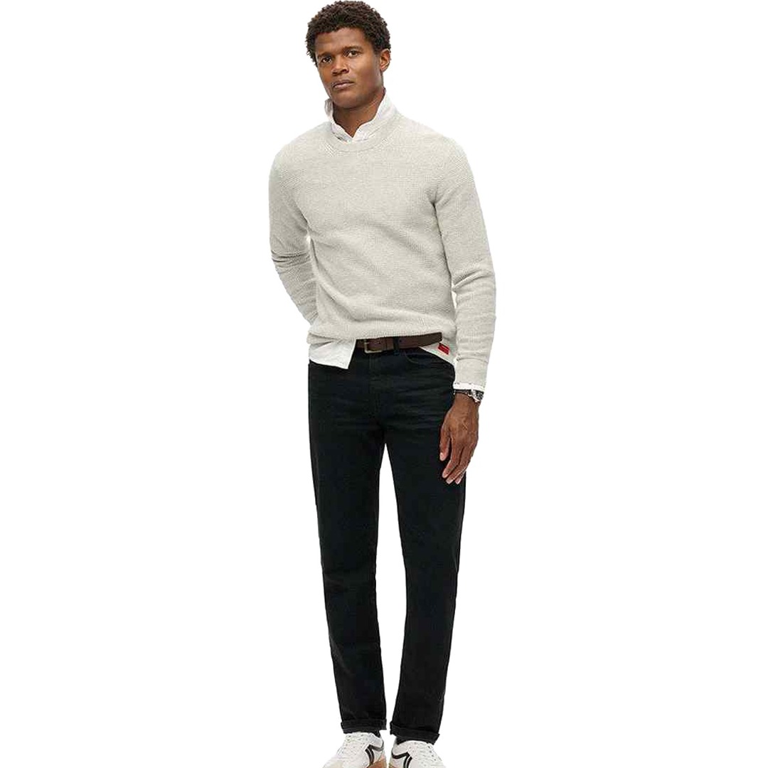 SUPERDRY D3 TEXTURED CREW KNIT JUMPER M6110657A-39Q Γκρί