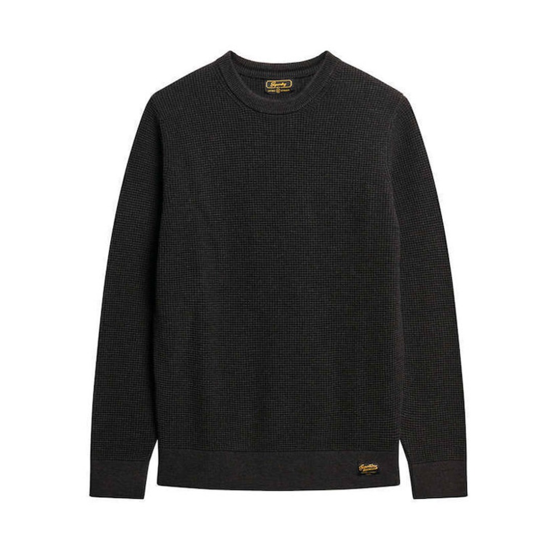 SUPERDRY D3 TEXTURED CREW KNIT JUMPER M6110657A-7BT Black