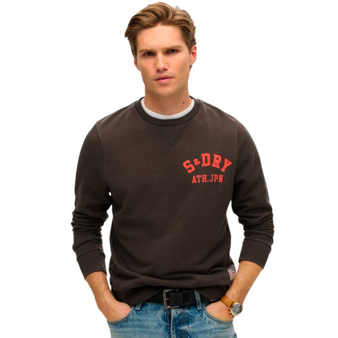 SUPERDRY D2 OVIN ATHLETIC PRINTED SWEATSHIRT M2013965A-AWF Μαύρο