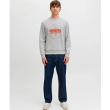 JJ REBEL JREBGRAY CREW NECK SWEAT 12286664-LIGHT GREY MELANGE Γκρί Εικόνα 4
