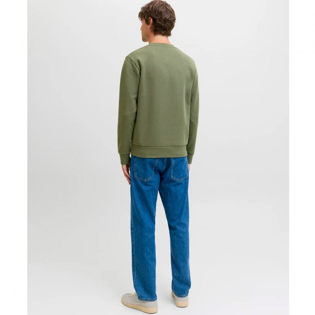 JJ REBEL JREBGRAY CREW NECK SWEAT 12286664-FOUR LEAF CLOVER Χακί