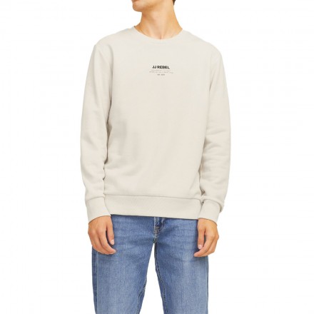 JJ REBEL JREBLINO SWEAT CREW NECK 12268877-MOONBEAM Εκρού