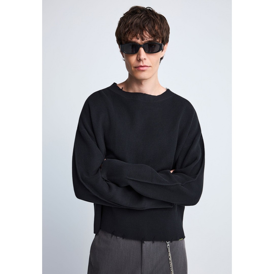 GRWN CREW NECK PULLOVERS GRW014-901-09-BLACK Black