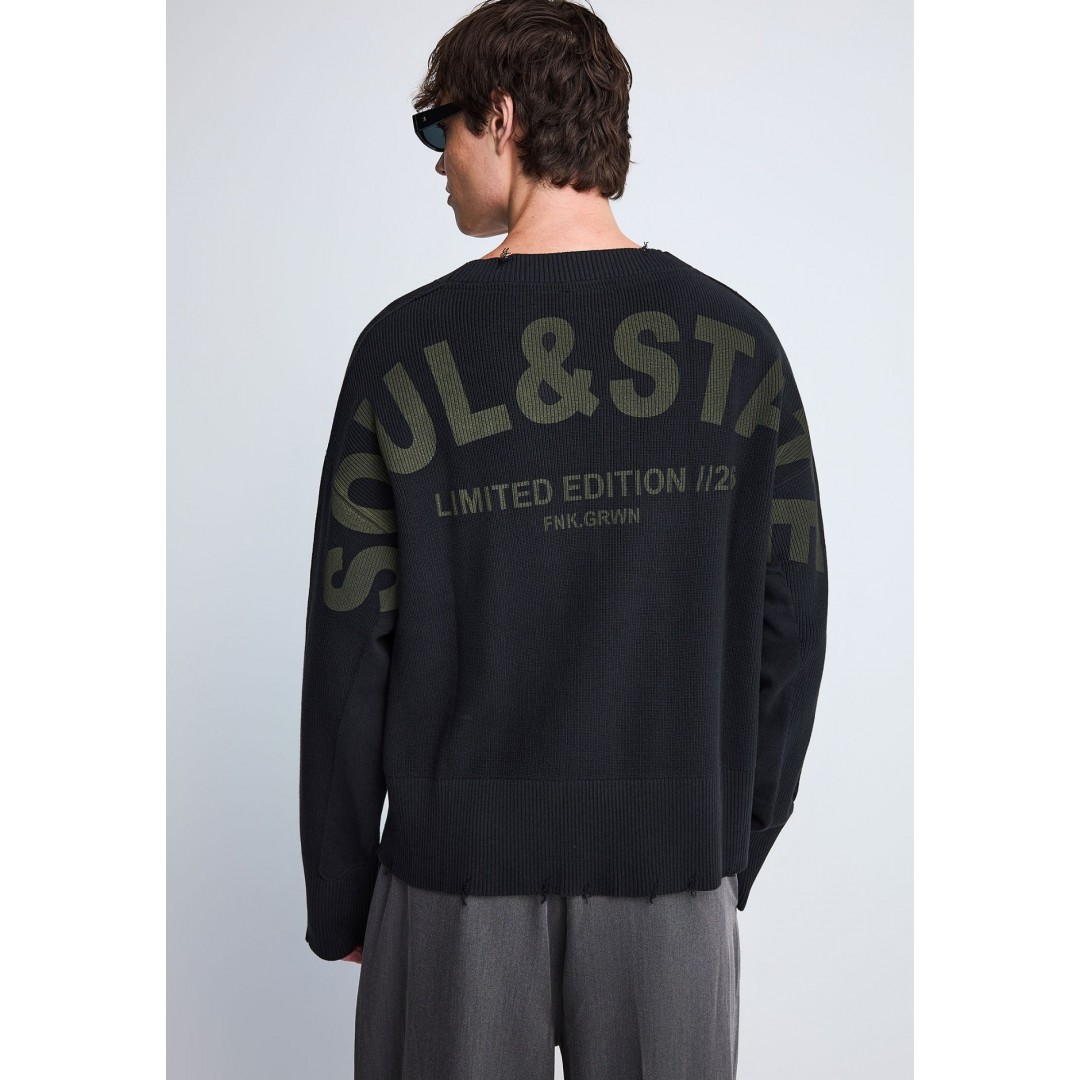 GRWN CREW NECK PULLOVERS GRW014-901-09-BLACK Black