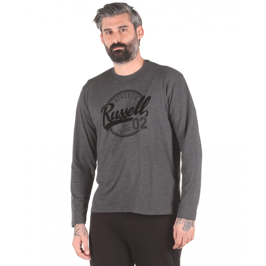 Russell Athletic COLLEGIATE - L/S CREWNECK TEE A0-030-2-098 Ανθρακί