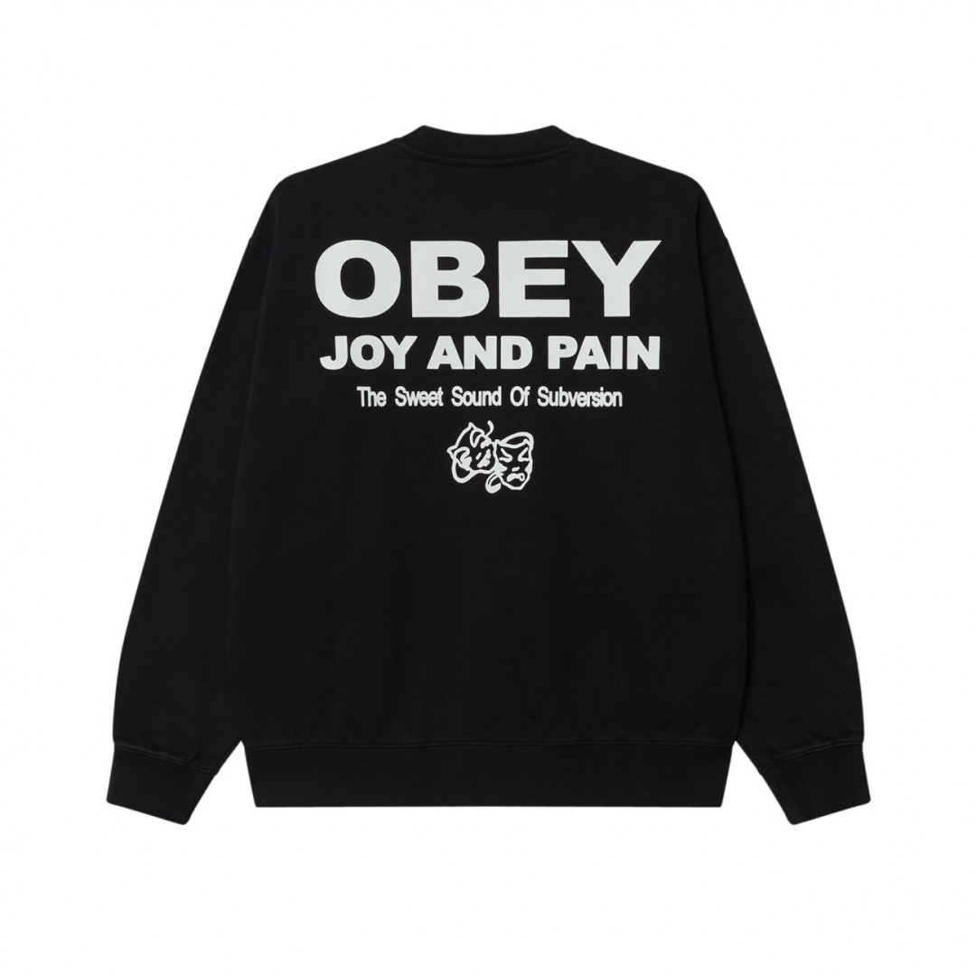 OBEY JOY FADED CREW FLEECE 112480168-DIB Μαύρο