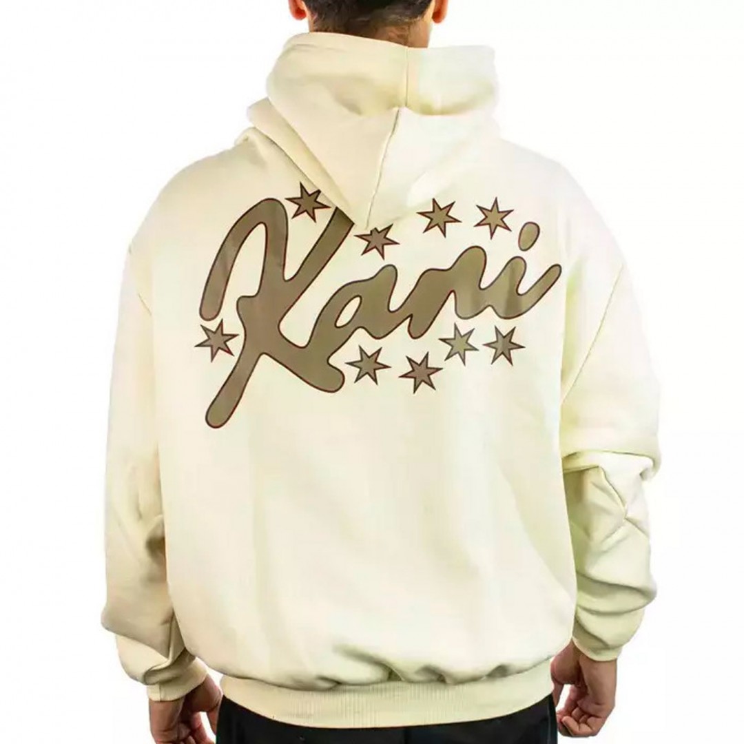 KARL KANI SIGNATURE STAR PRINT OS HOODIE KM253-015-2-BEIGE Beige