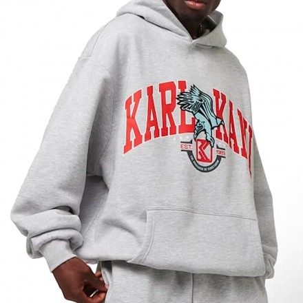KARL KANI OG EAGLE PRINT OS HOODIE KM243-017-2-GREY MELANGE Γκρί