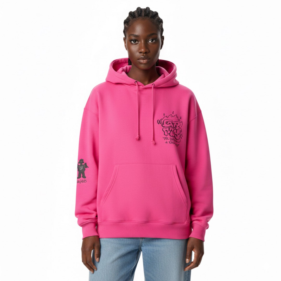 GRIMEY THE SHELTER BOXY HOODIE GCH631-FSH Φούξια