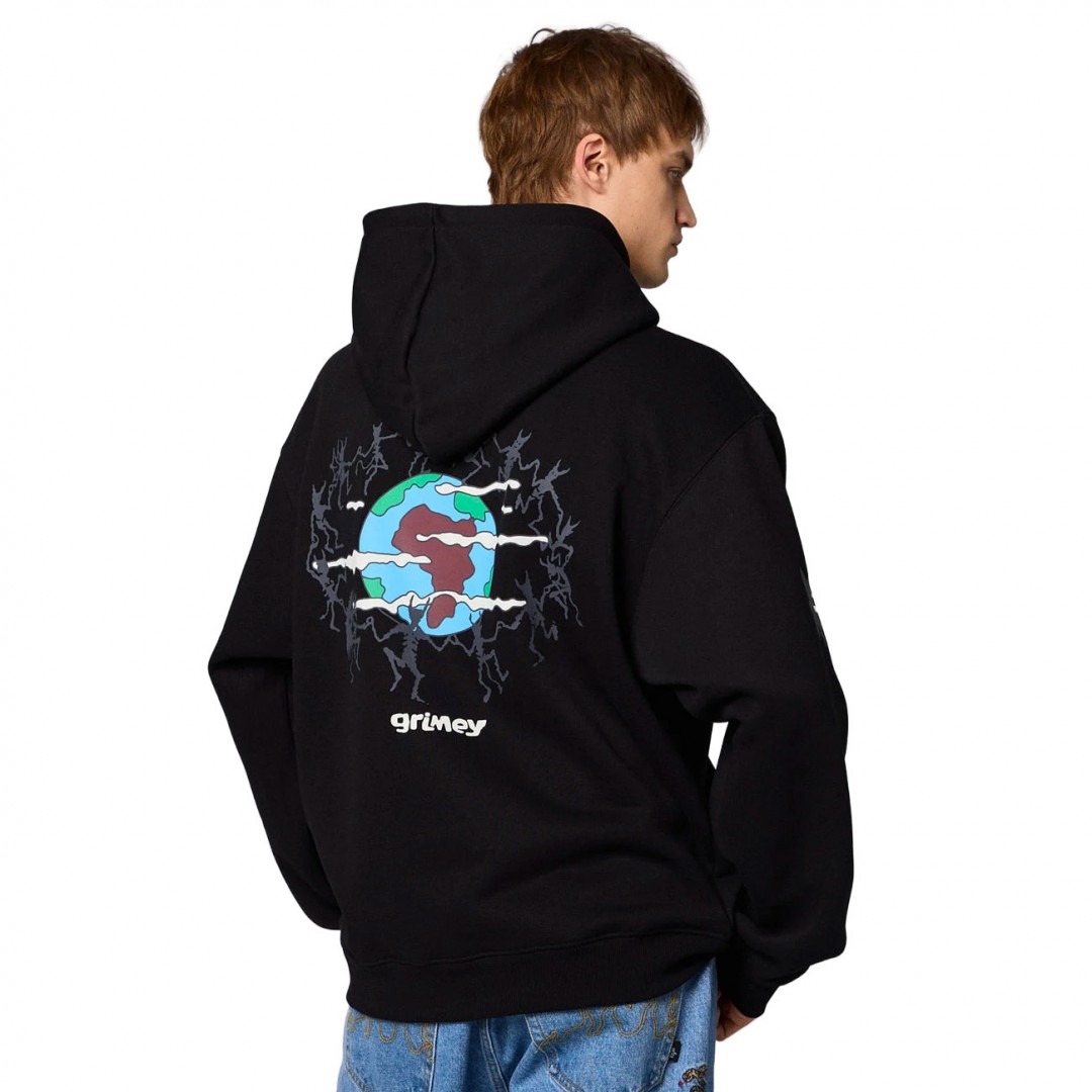 GRIMEY THE PLANET REGULAR HOODIE GCH651-BLK Μαύρο