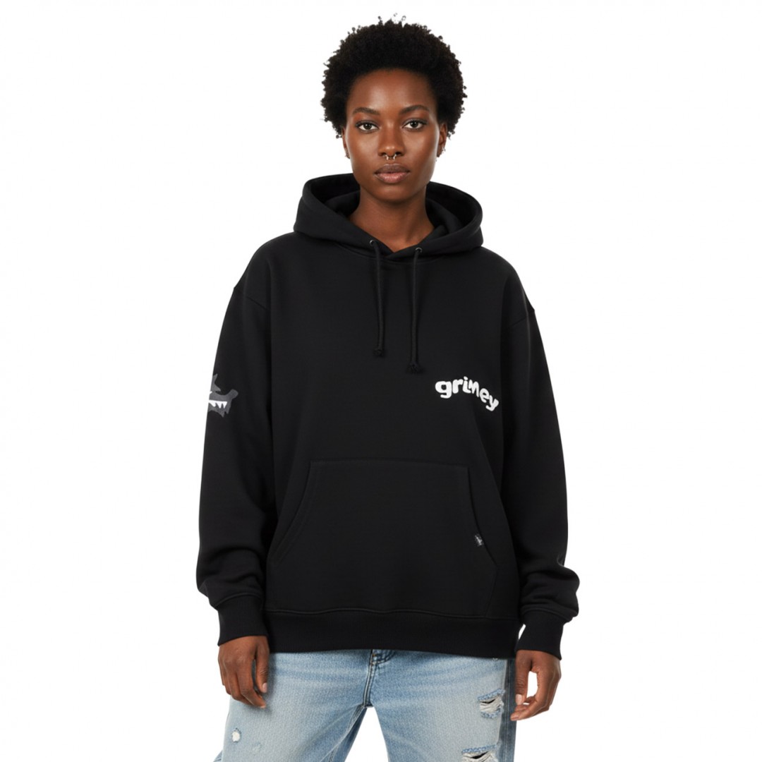 GRIMEY THE PLANET REGULAR HOODIE GCH651-BLK Μαύρο