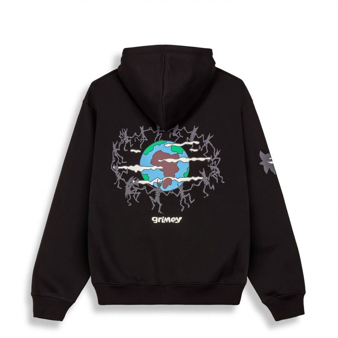 GRIMEY THE PLANET REGULAR HOODIE GCH651-BLK Μαύρο