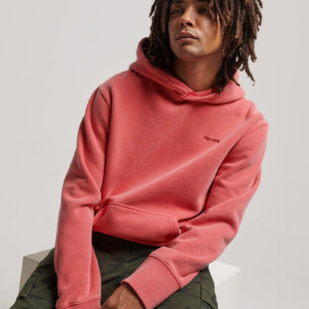 SUPERDRY WASHED HOODIE M2012362A-RXG Κόκκινο