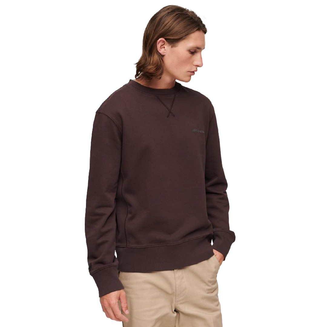 SUPERDRY OVERDYED LOGO LOOSE CREW M2013093A-8PZ Καφέ