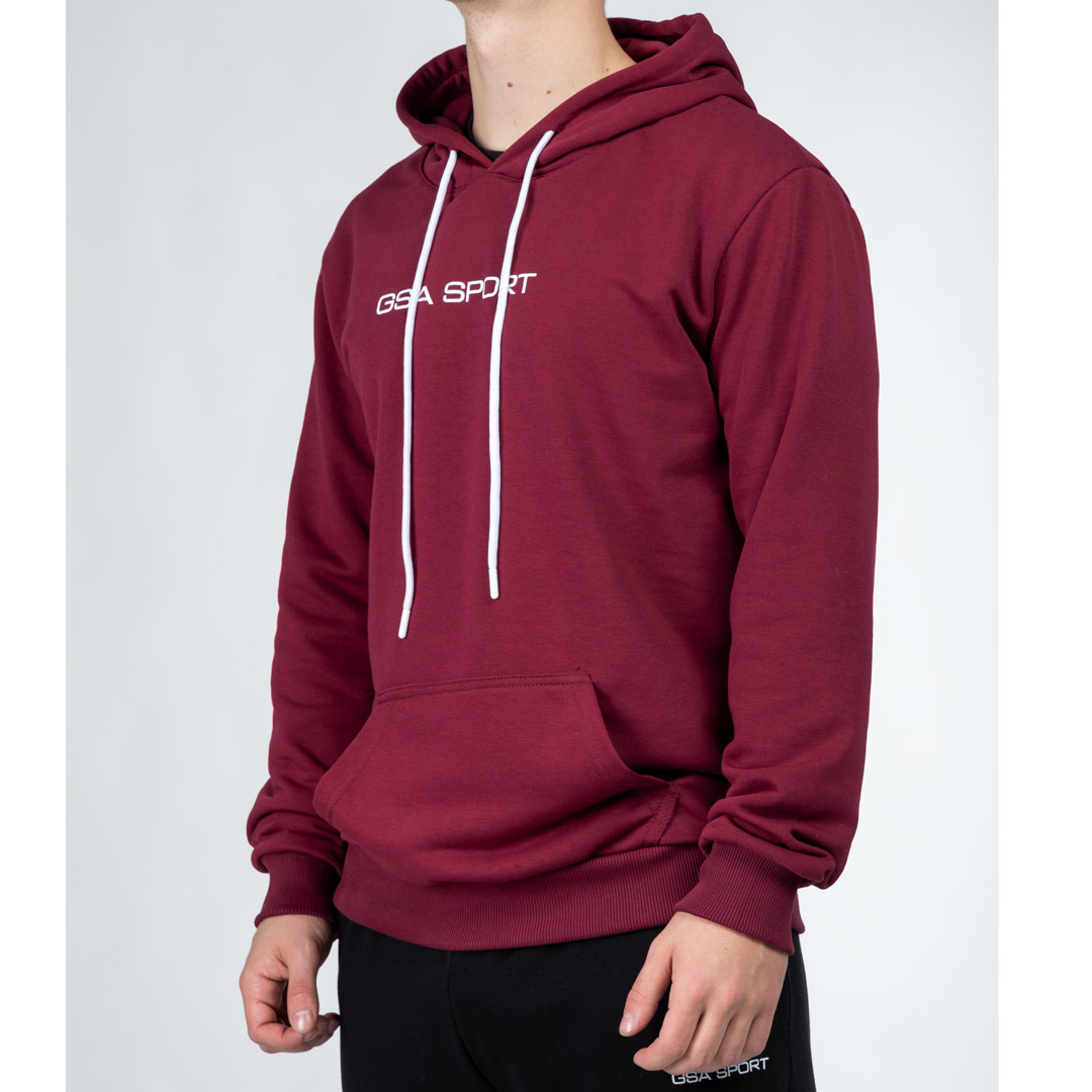 GSA SPORT LOGO HOODIE (BRUSHED) 28-1404-OXBLOOD Μπορντό