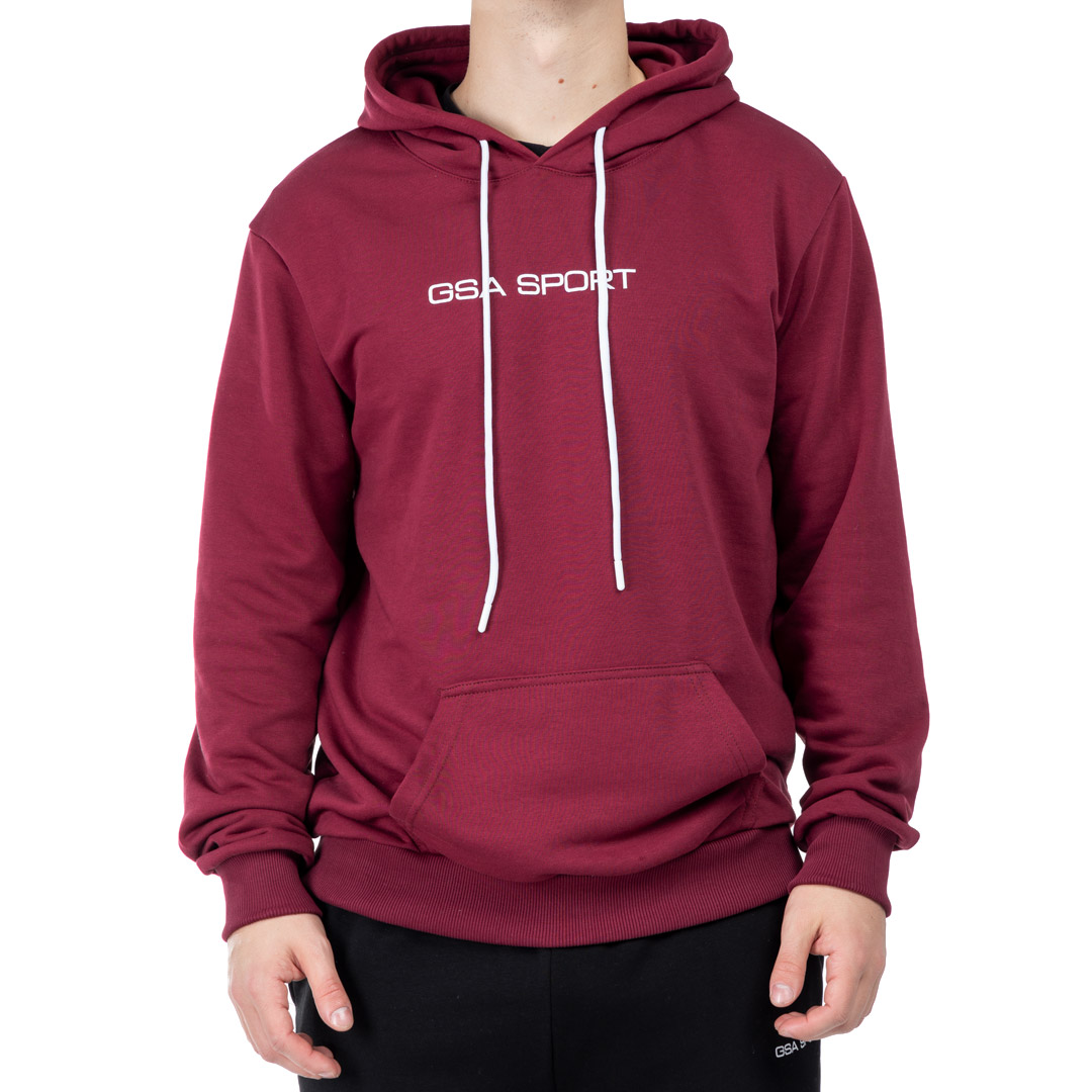 GSA SPORT LOGO HOODIE (BRUSHED) 28-1404-OXBLOOD Μπορντό