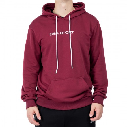 GSA SPORT LOGO HOODIE (BRUSHED) 28-1404-OXBLOOD Μπορντό