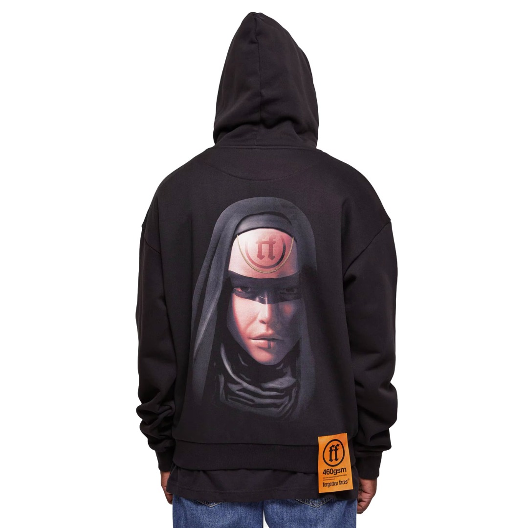 FORGOTTEN BAD MADONNA ULTRA HEAVY COTTON BOX HOODY FOF0023-BLACK Black