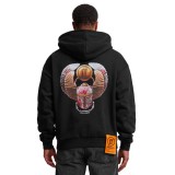 FORGOTTEN FACES SCARAB ULTRA HEAVY COTTON BOX HOODY FOF0099-BLACK Black Image 0