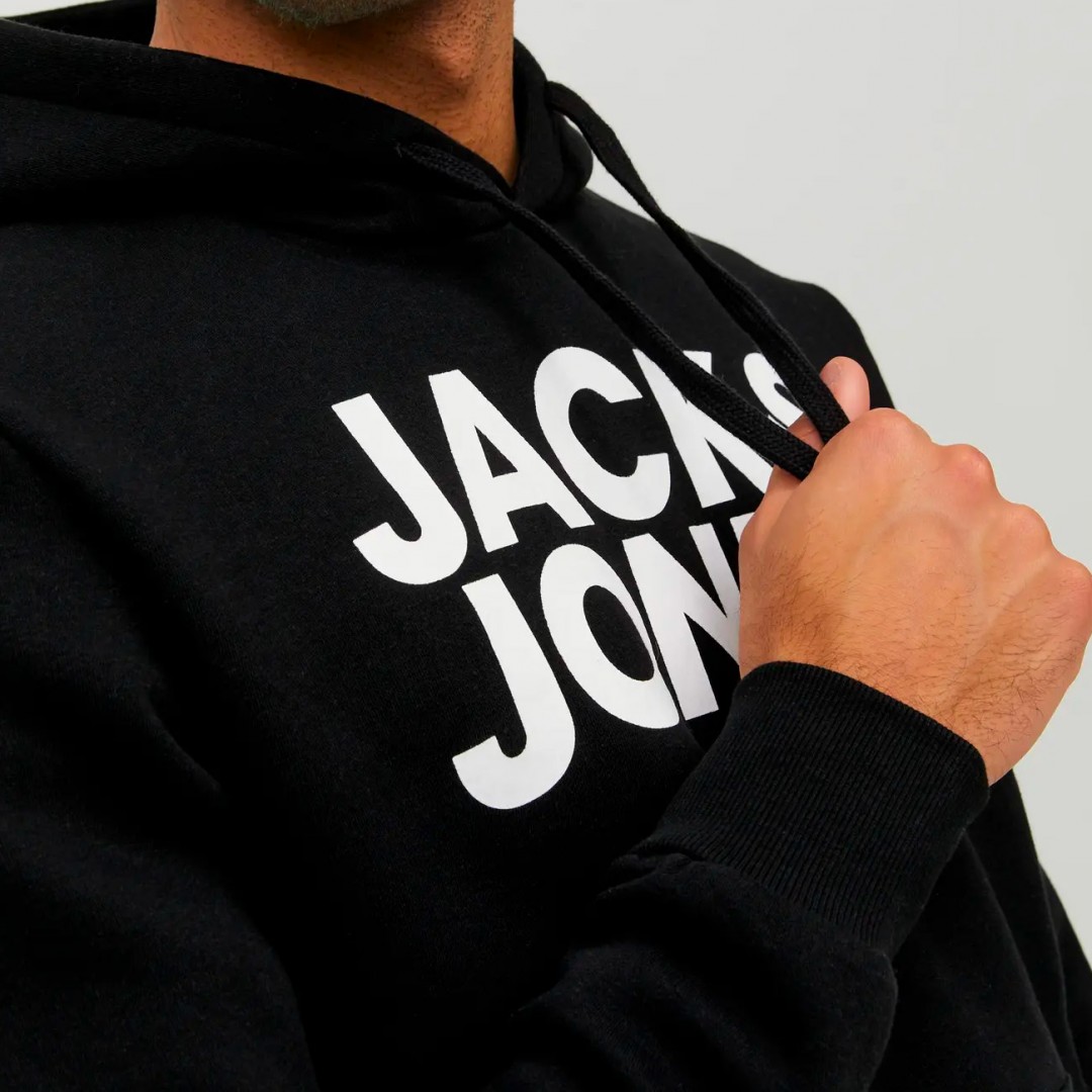 JACK & JONES JJECORP LOGO SWEAT HOOD 12152840-3150579 Μαύρο