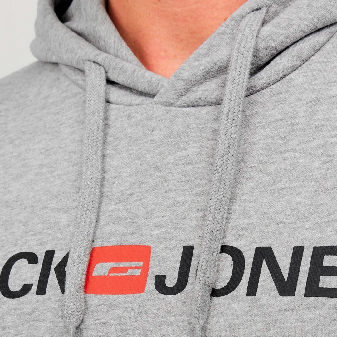 JACK & JONES JJECORP OLD LOGO SWEAT HOOD NOOS 12137054-2779031 Grey