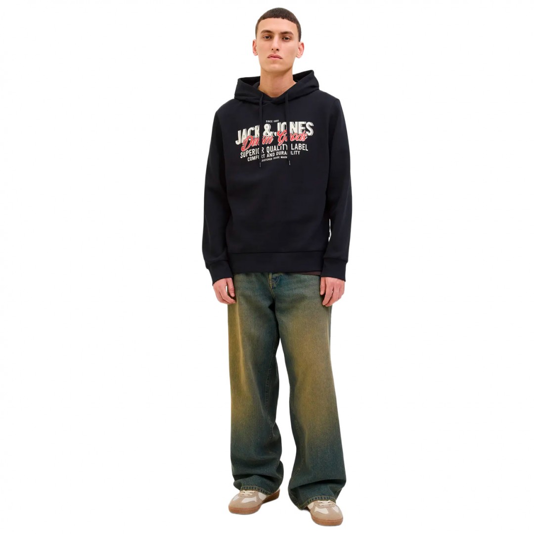 JACK & JONES JJELOGO SWEAT HOOD 2 COL 25/26 NOOS 12279649-4783785 Μαύρο