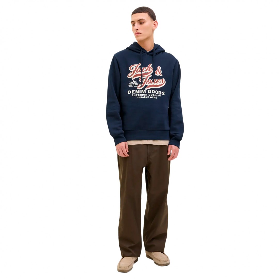 JACK & JONES JJELOGO SWEAT HOOD 2 COL 25/26 NOOS 12279649-4783779 Μπλε