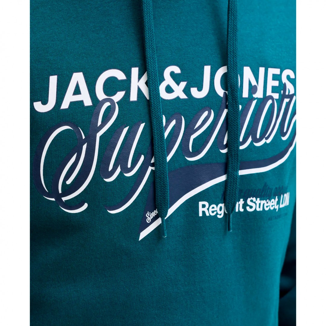 JACK & JONES JJELOGO SWEAT HOOD 2 COL 25/26 NOOS 12279649-4917176 Petrol
