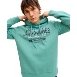 JACK & JONES JJELOGO SWEAT HOOD 2 COL 25/26 NOOS 12279649-4913959 Τιρκουάζ Εικόνα 0
