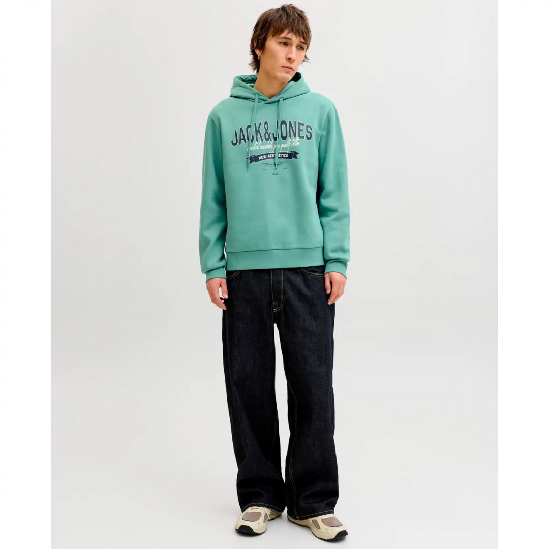 JACK & JONES JJELOGO SWEAT HOOD 2 COL 25/26 NOOS 12279649-4913959 Τιρκουάζ
