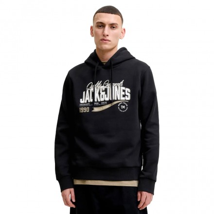 JACK & JONES JJELOGO SWEAT HOOD 2 COL AW SN 12299467-5034180 Μαύρο