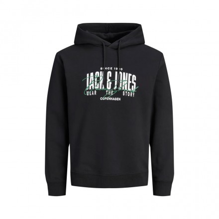 JACK & JONES JJAERO SWEAT HOOD 12298491-5024830 Μαύρο