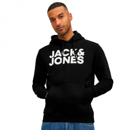 JACK & JONES JJECORP LOGO SWEAT HOOD 12152840-3150579 Μαύρο