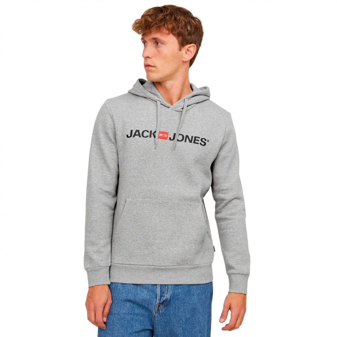 JACK & JONES JJECORP OLD LOGO SWEAT HOOD NOOS 12137054-2779031 Grey