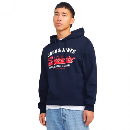 JACK & JONES JJELOGO SWEAT HOOD 2 COL 24/25 NOOS 12255617-4688217 Blue