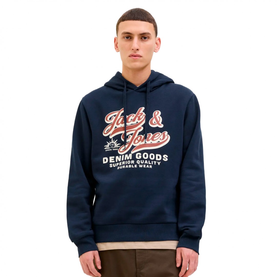 JACK & JONES JJELOGO SWEAT HOOD 2 COL 25/26 NOOS 12279649-4783779 Μπλε