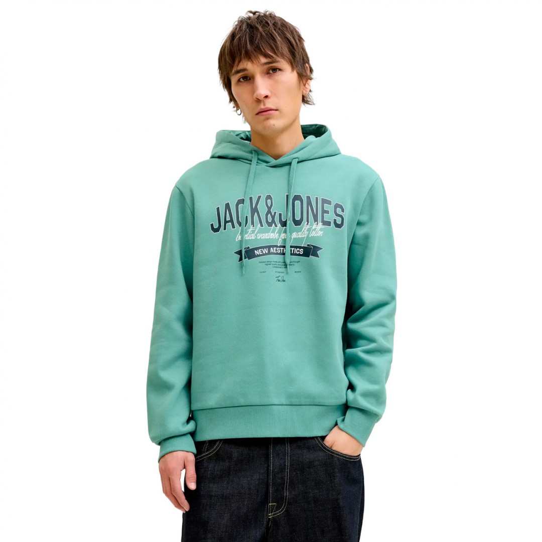JACK & JONES JJELOGO SWEAT HOOD 2 COL 25/26 NOOS 12279649-4913959 Τιρκουάζ