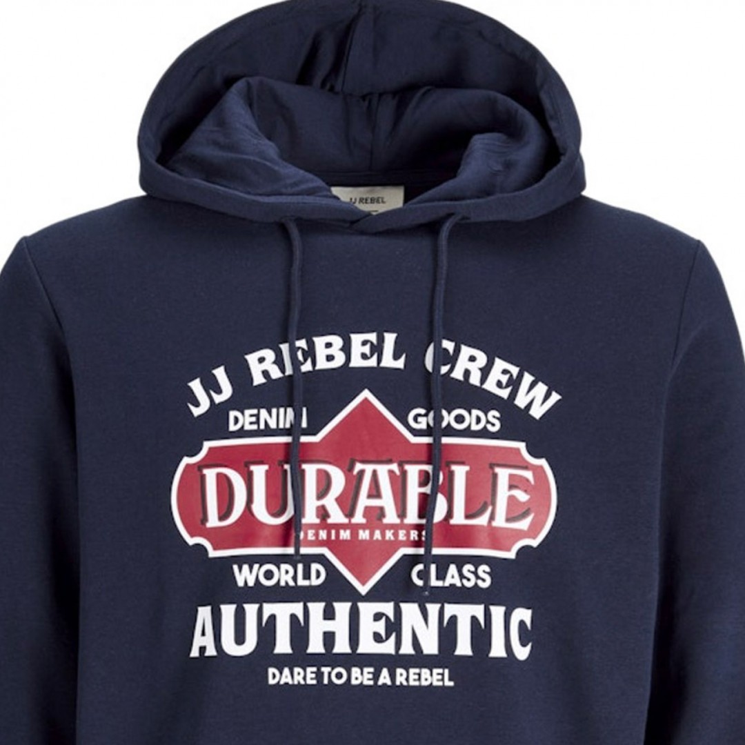 JJ REBEL JREBCASPER SWEAT HOOD 12266364-SKY CAPTAIN Μπλε