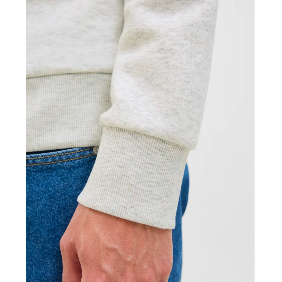 JJ REBEL JREBLASSE SWEAT HOOD 12279395-WHITE MELANGE Λευκό