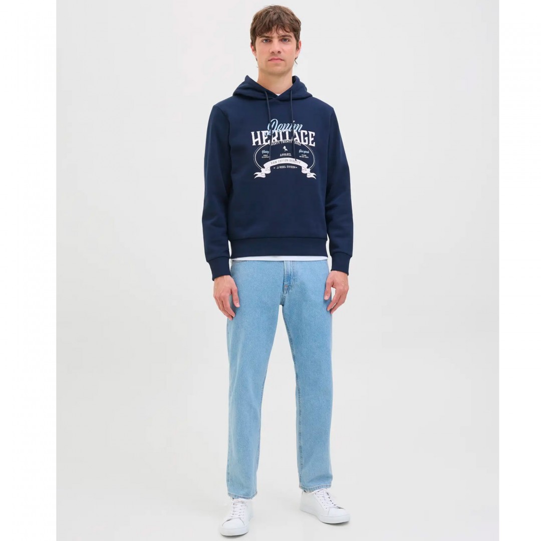 JJ REBEL JREBLASSE SWEAT HOOD 12279395-SKY CAPTAIN Μπλε