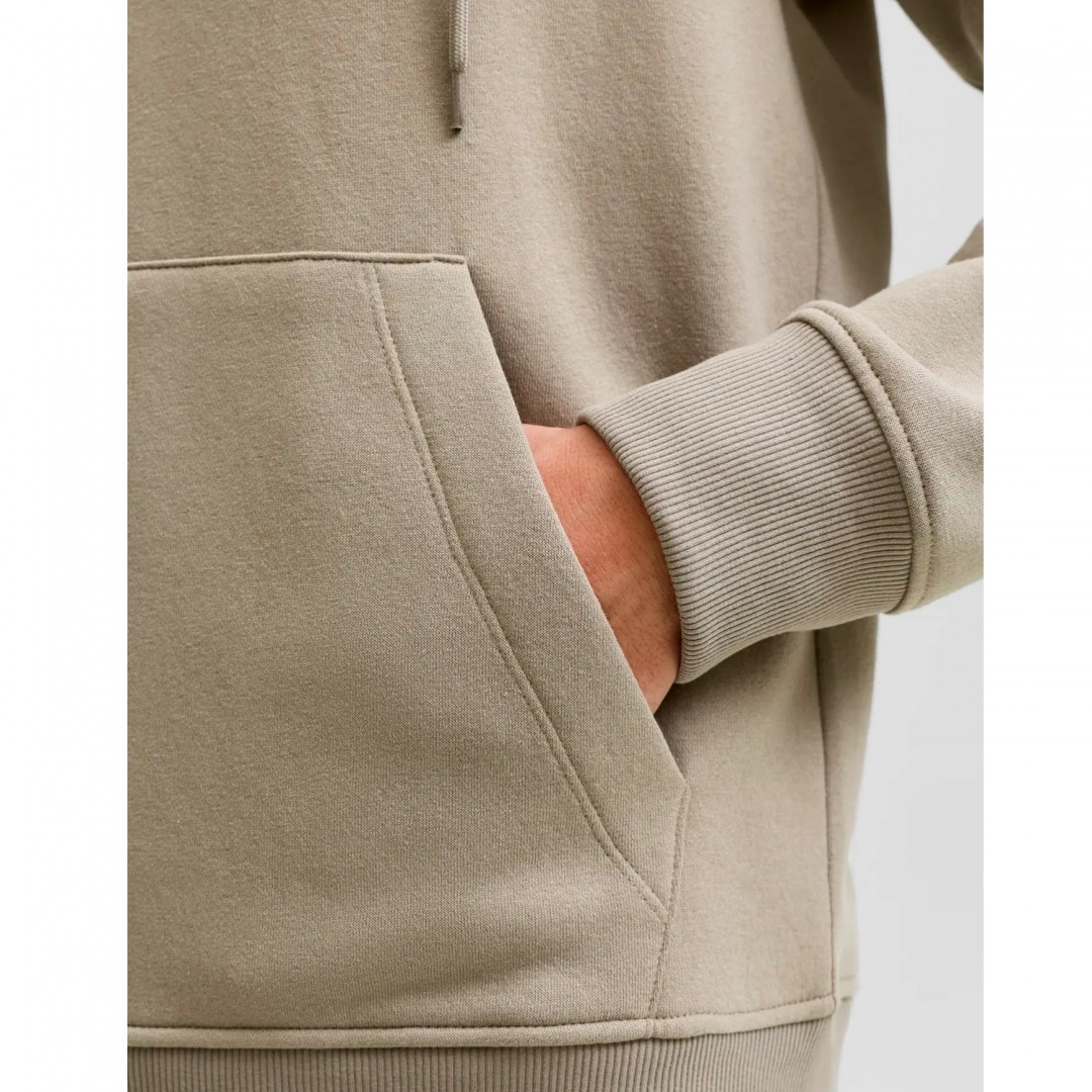 JJ REBEL JREBRAKIM SWEAT ZIP HOOD 12279424-ROASTED CASHEW Μπέζ