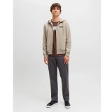 JJ REBEL JREBRAKIM SWEAT ZIP HOOD 12279424-ROASTED CASHEW Μπέζ Εικόνα 4