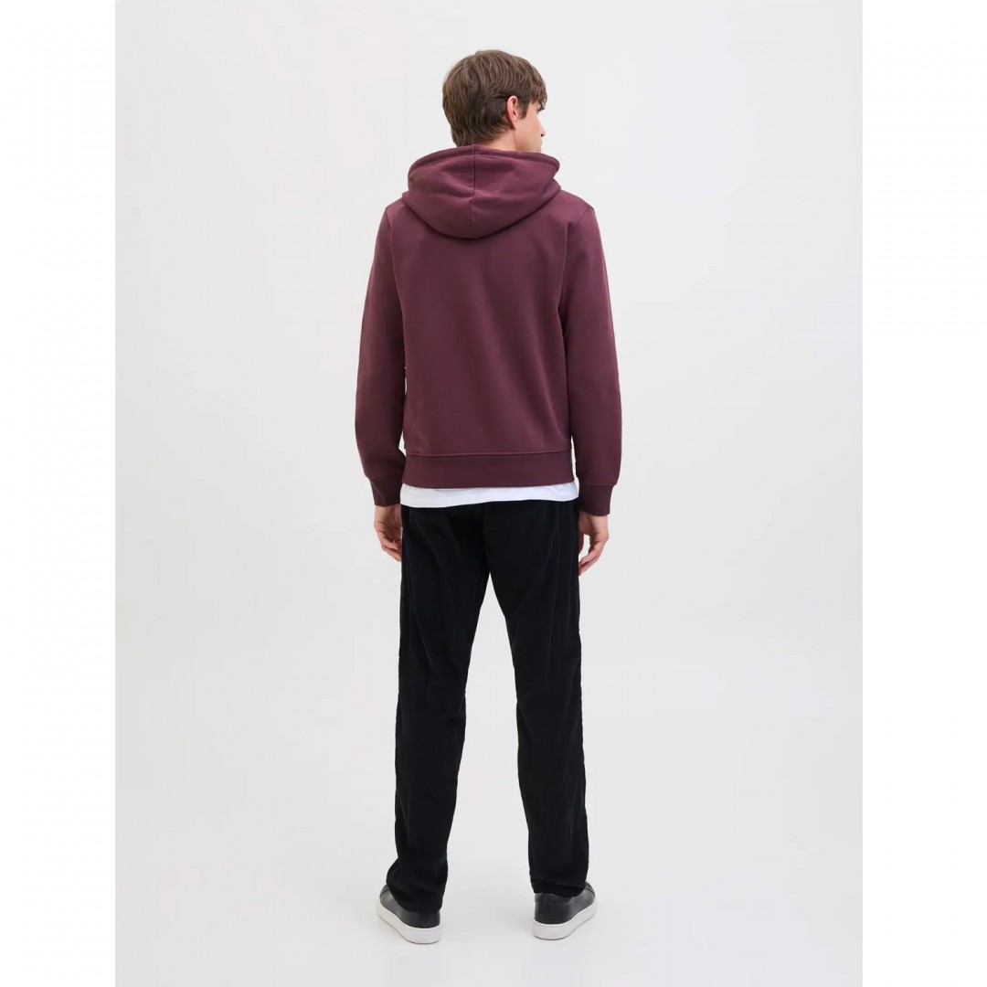 JJ REBEL JREBRAKIM SWEAT ZIP HOOD 12279424-VINEYARD WINE Μπορντό