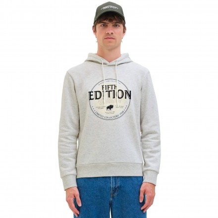 JJ REBEL JREBLASSE SWEAT HOOD 12279395-WHITE MELANGE Λευκό